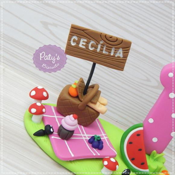 Topinho com Vela Picnic - Vela Rosa