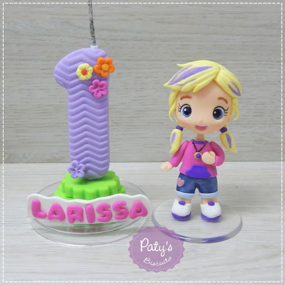 Topinho com Vela Polly Pocket (vela Lilás)