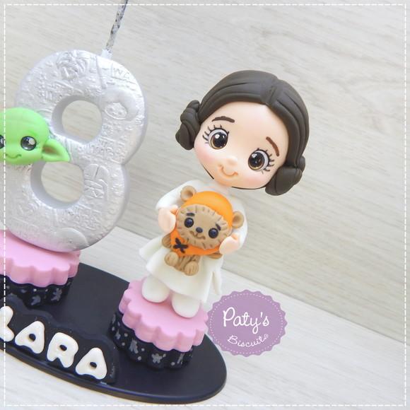 Topinho com Vela Princesa Leia - Star Wars