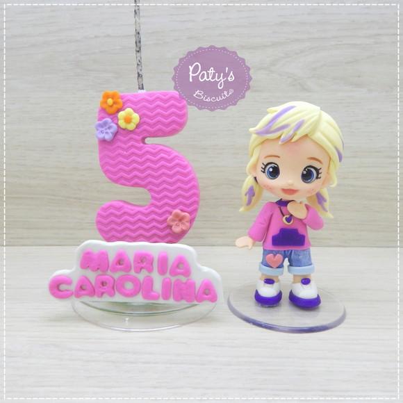 Topinho com Vela Polly Pocket (vela Rosa)