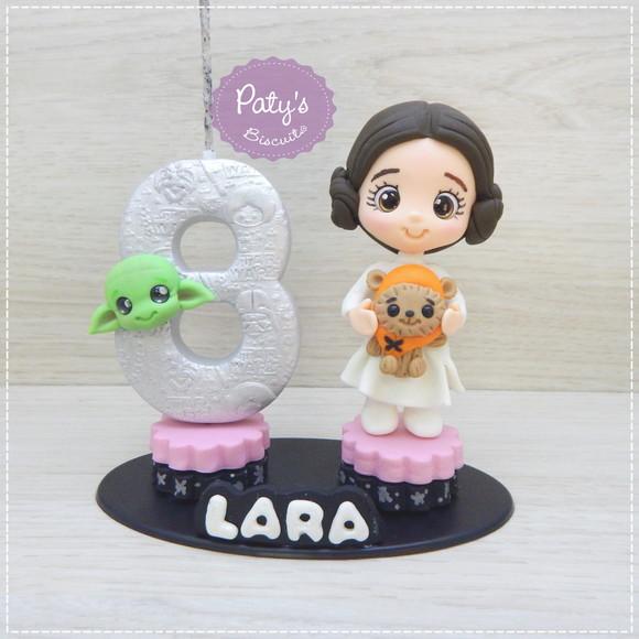 Topinho com Vela Princesa Leia - Star Wars