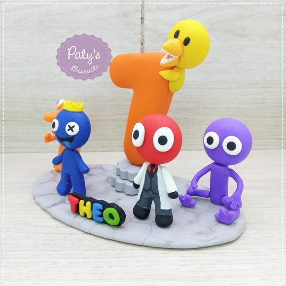 Topinho com Vela Rainbow Friends (5 personagens)