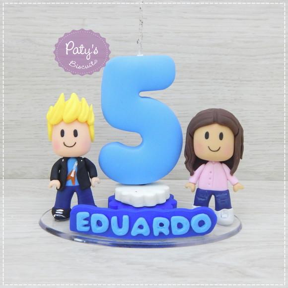 Topinho com Vela Roblox (azul)