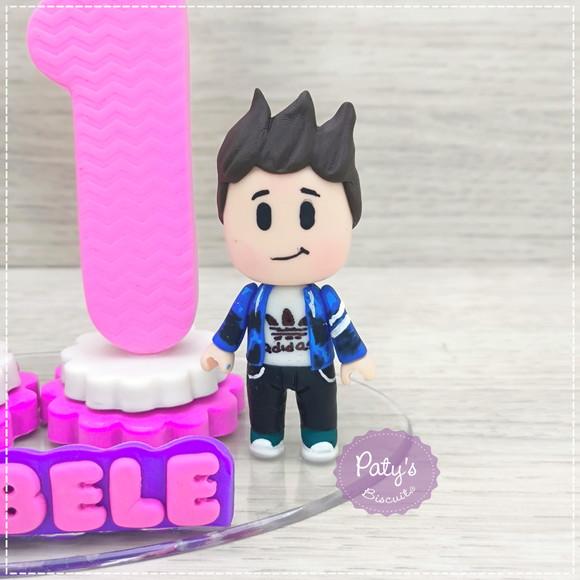 Topinho com Vela Roblox (rosa)