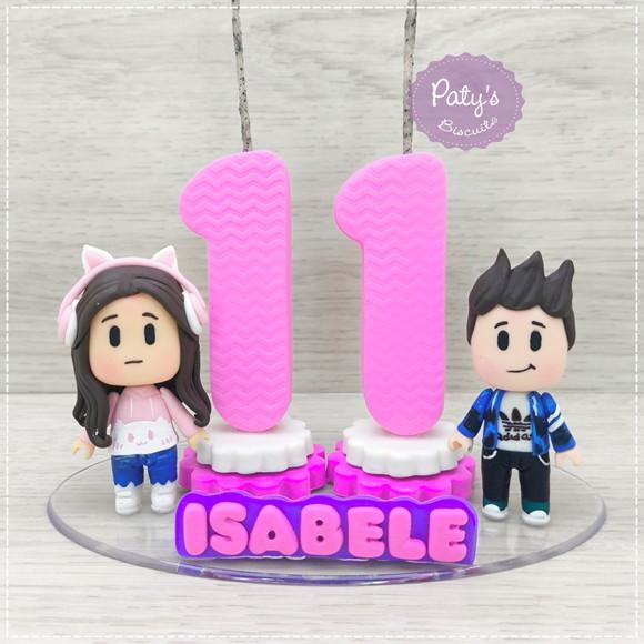 Topinho com Vela Roblox (rosa)