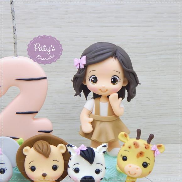 Topinho com Vela Personalizado Safari Menina