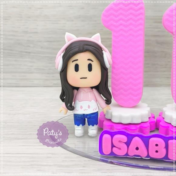 Topinho com Vela Roblox (rosa)
