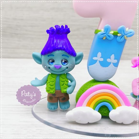 Topinho com Vela Tronco e Poppy - Trolls