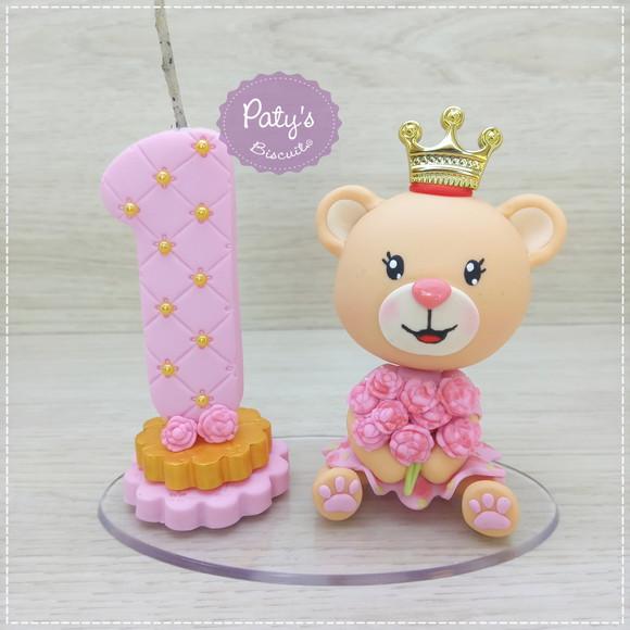 Topinho com Vela Ursinha Princesa