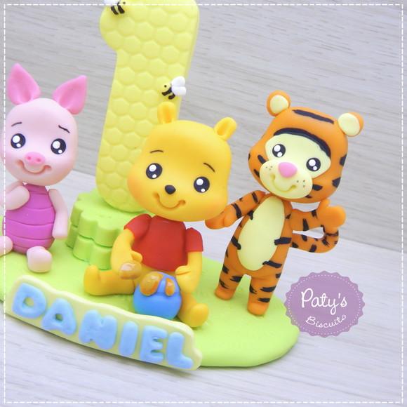 Topinho com Vela Ursinho Pooh, Tigrão e Leitão