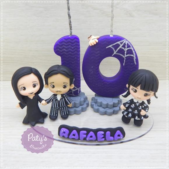 Topinho com Vela Wandinha, Gomez e Mortícia - Família Addams
