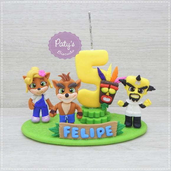 Topinho com vela Crash Bandicoot