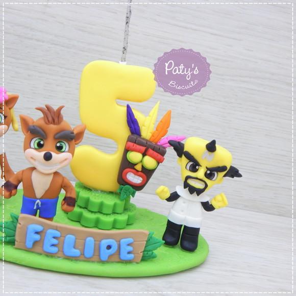 Topinho com vela Crash Bandicoot