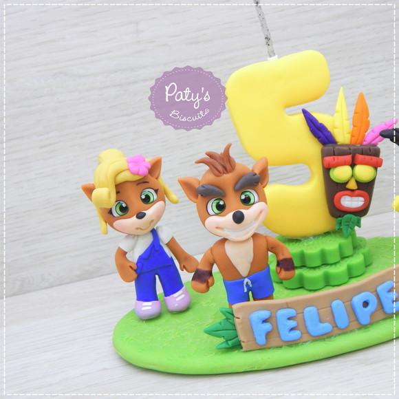 Topinho com vela Crash Bandicoot