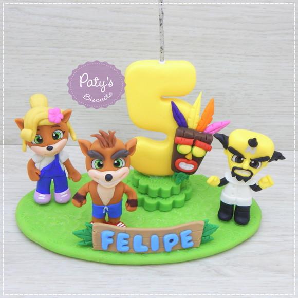 Topinho com vela Crash Bandicoot