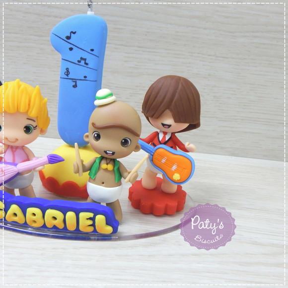 Topinho com Vela Mini Beat Power Rockers (4 personagens)