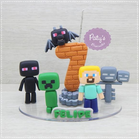 Topo Cenário Minecraft (5 personagens)