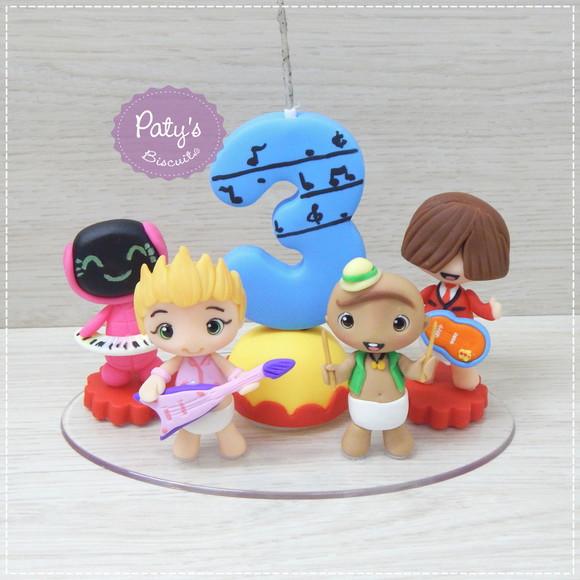 Topinho com Vela Mini Beat Power Rockers (4 personagens)