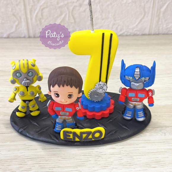 Topinho com vela Personalizado Transformers