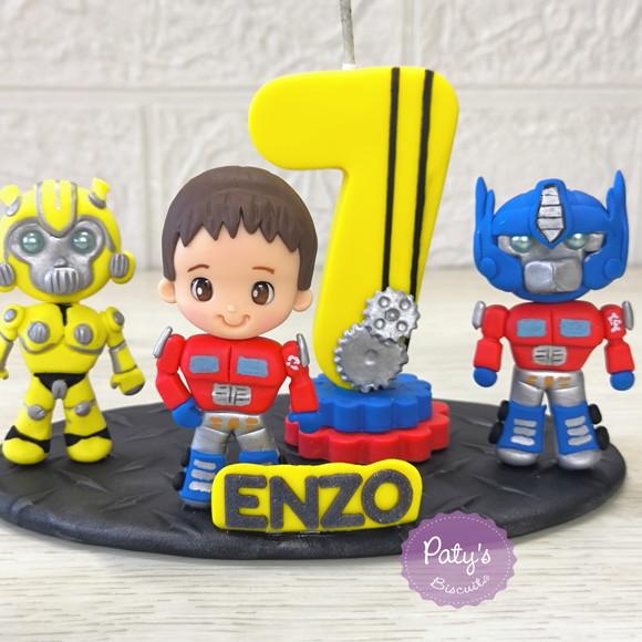 Topinho com vela Personalizado Transformers