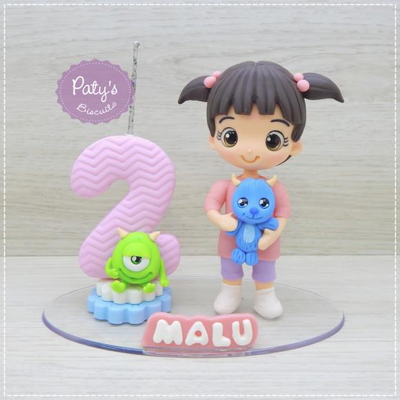 Topo com Vela Boo, Sully e Mike - Monstros S.A.