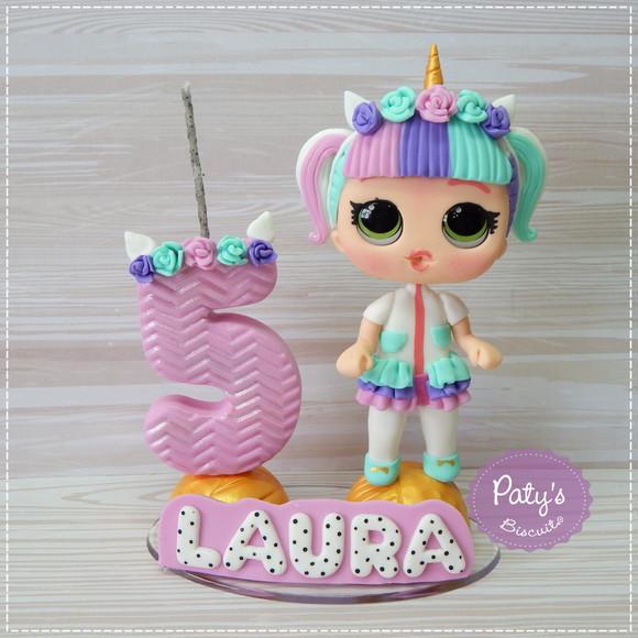 Topo com Vela LOL Unicorn