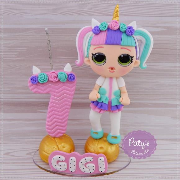 Topo com Vela LOL Unicorn