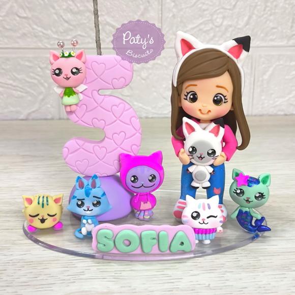 Topo com Vela Personalizado a Casa Mágica da Gabby
