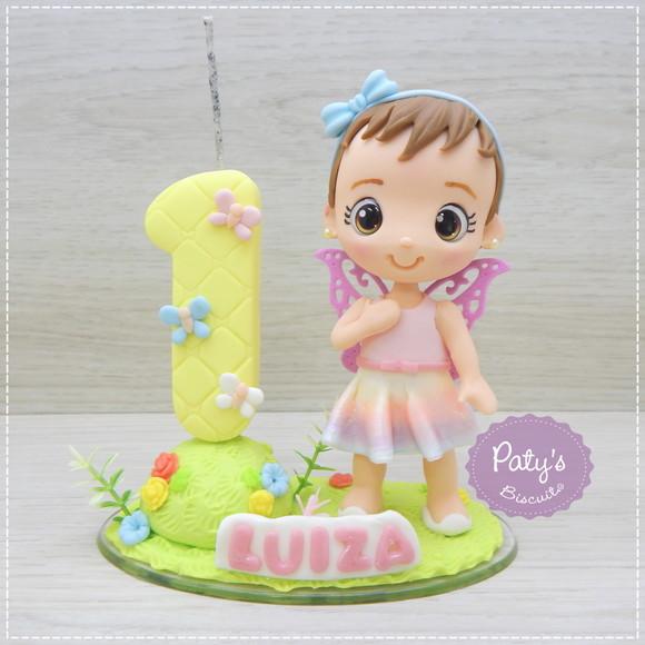 Topo com Vela Personalizado Borboleta