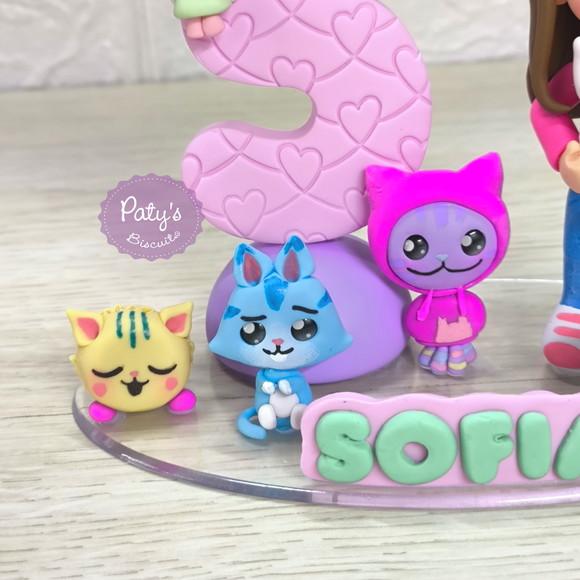 Topo com Vela Personalizado a Casa Mágica da Gabby