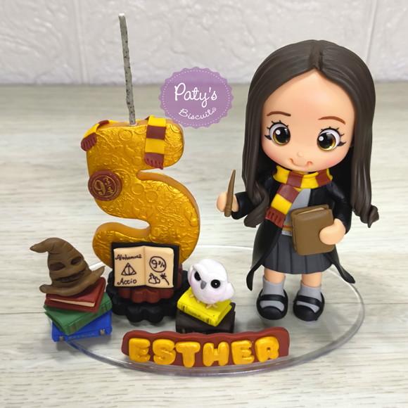 Topo com Vela Personalizado Hermione / Grifinória - Harry Potter