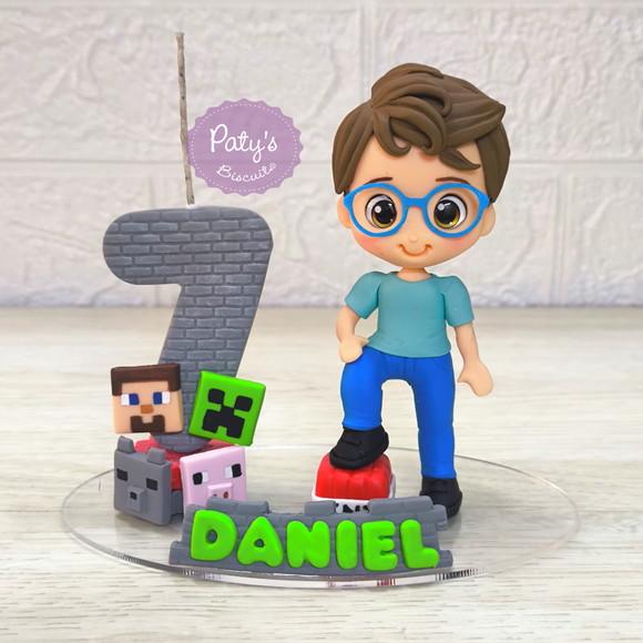 Topo com Vela Personalizado Minecraft