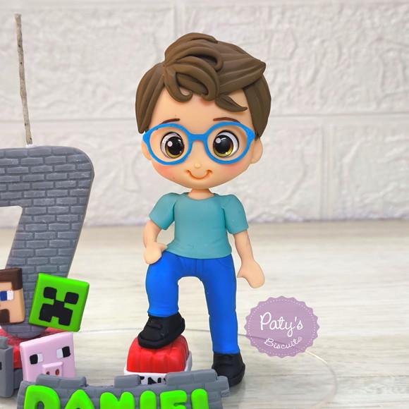 Topo com Vela Personalizado Minecraft