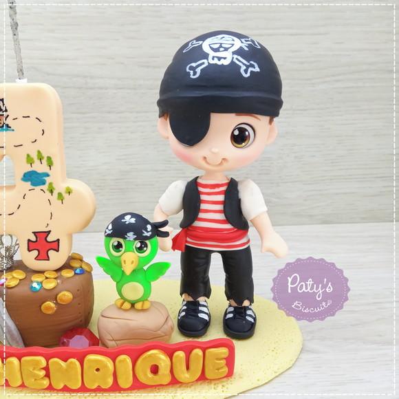 Topo com Vela Personalizado Pirata