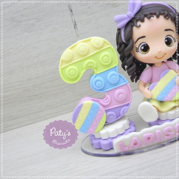 Topo com Vela Personalizado Pop It