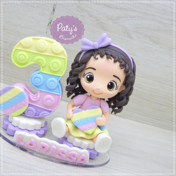 Topo com Vela Personalizado Pop It