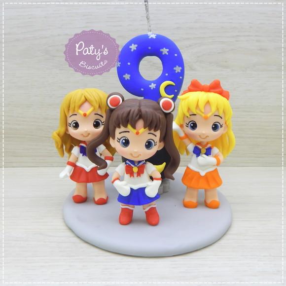 Topo com Vela Personalizado Sailor Moon