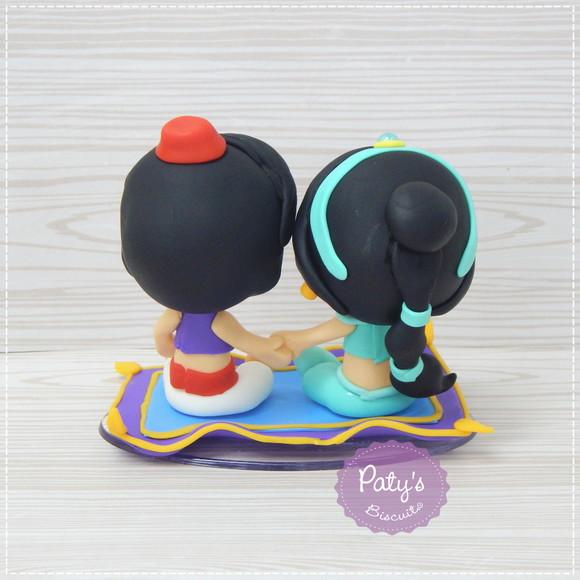 Topo de Bolo Aladdin e Jasmine