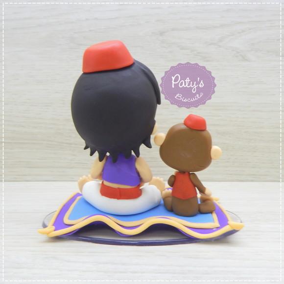 Topo de Bolo Aladdin e Abu no Tapete Voador