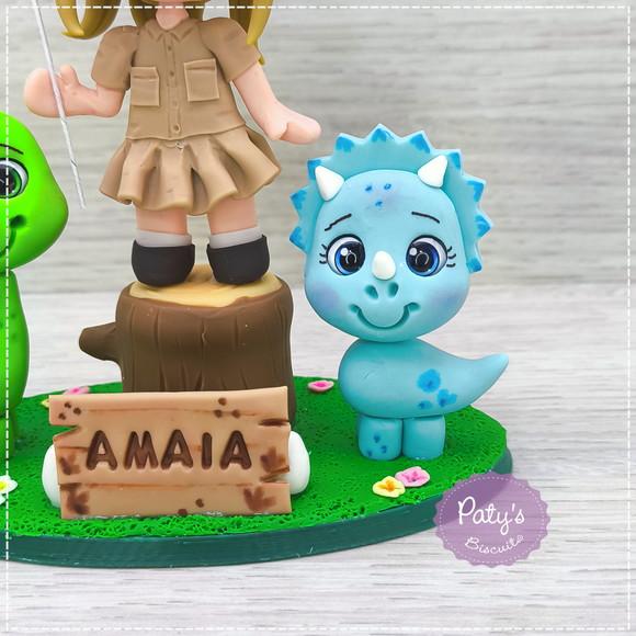 Topo de Bolo Dinossauros (Menina)