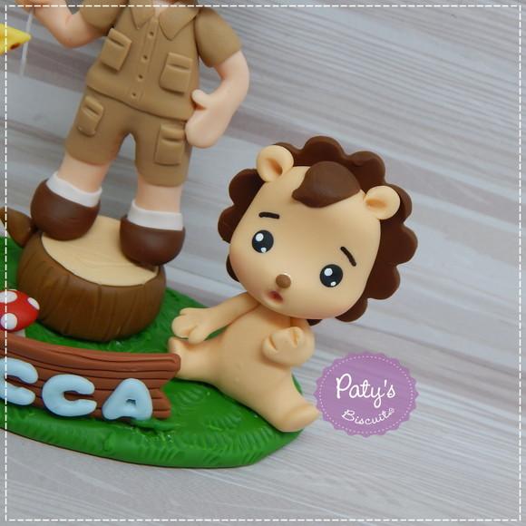 Topo de bolo personalizado Safari Baby
