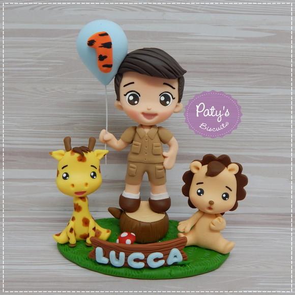 Topo de bolo personalizado Safari Baby