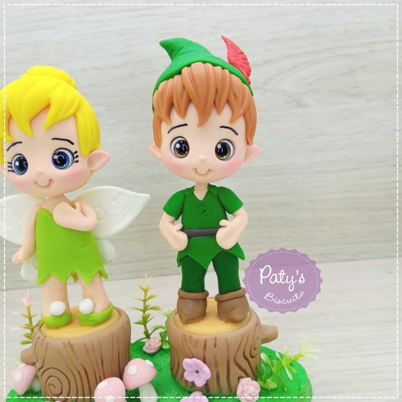 Topo de Bolo Peter Pan e Tinker Bell