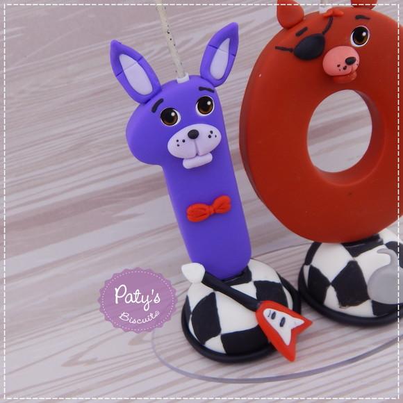 Vela Decorada Bonnie e Foxy FNAF / Five Nights At Freddy's)
