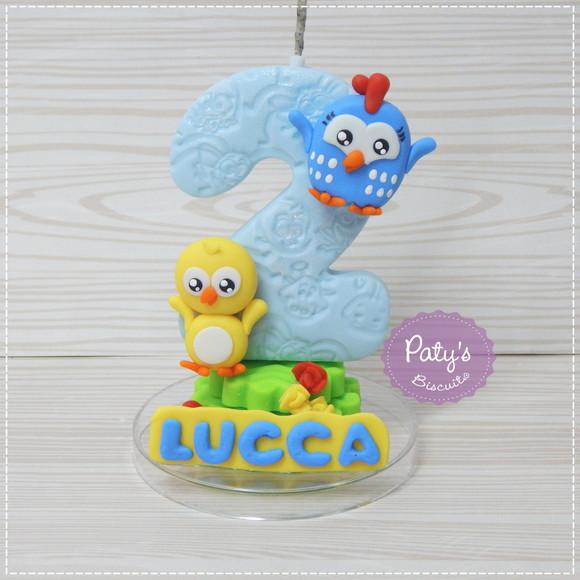 Vela Decorada Galinha Pintadinha Mini