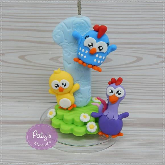 Vela Decorada Galinha Pintadinha Mini (mod 2)