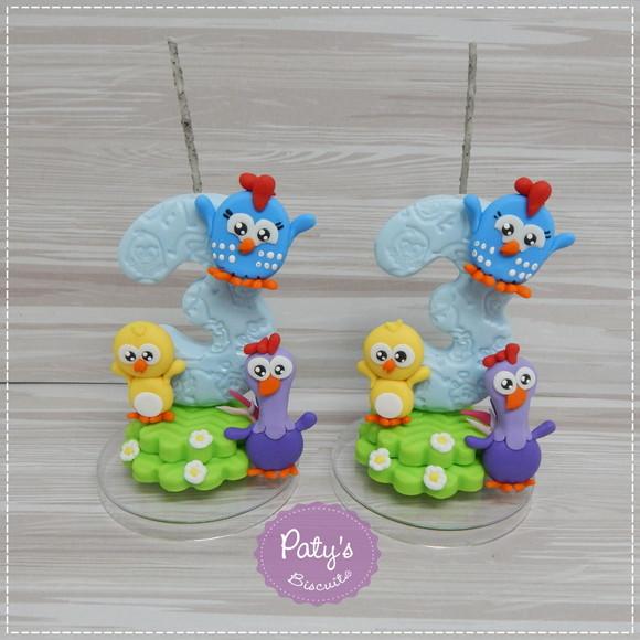 Vela Decorada Galinha Pintadinha Mini (mod 2)