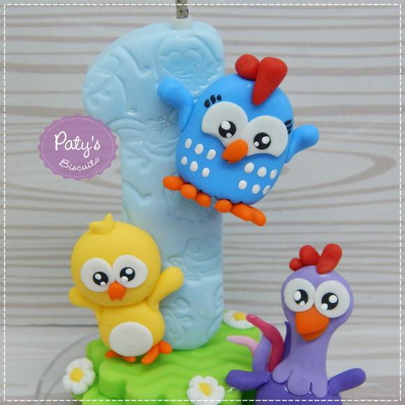 Vela Decorada Galinha Pintadinha Mini (mod 2)