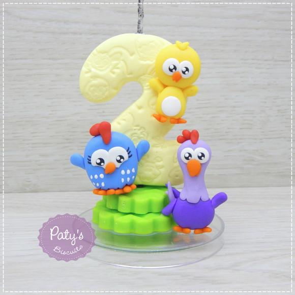 Vela Decorada Galinha Pintadinha Mini (vela Amarela)