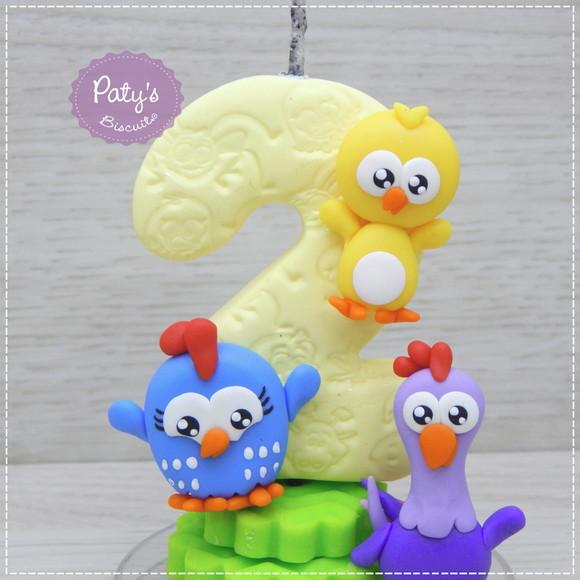 Vela Decorada Galinha Pintadinha Mini (vela Amarela)